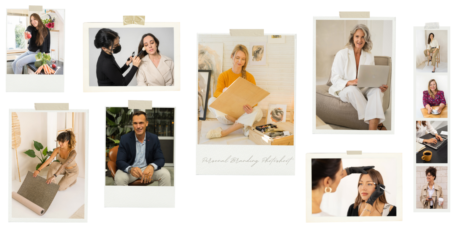 A photo grid showcasing personal branding shoots in Amsterdam.